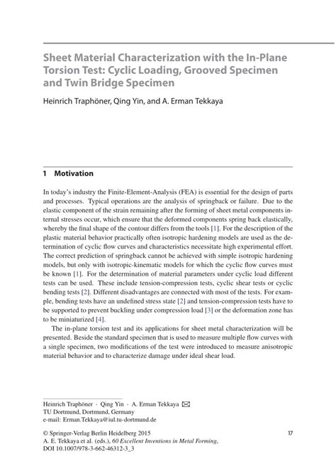 cyclic torsion test|Sheet Material Characterization with the In.